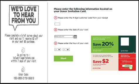 Value Village Survey: Enter ValueVillagelistens.com .